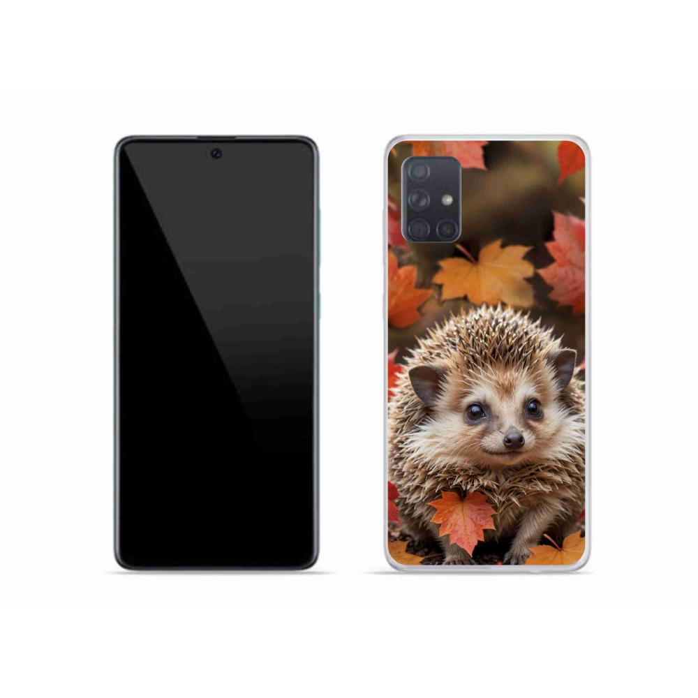 Zselés borító mmCase Samsung Galaxy A51 készülékhez - sün a levelekben