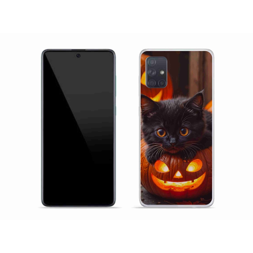 Gél borítás mmCase Samsung Galaxy A51 készülékhez - cica és sütőtök