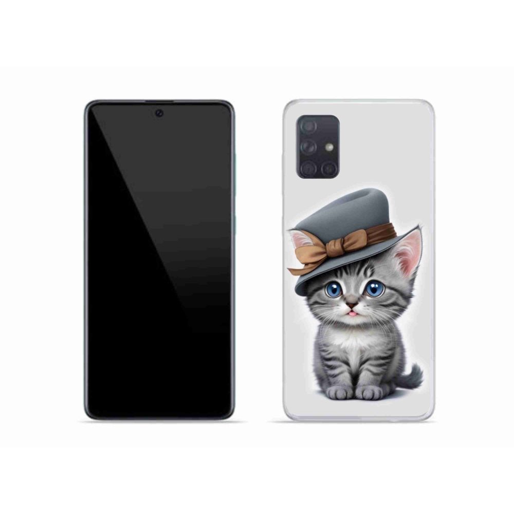 Gél borítás mmCase Samsung Galaxy A51 készülékhez - cica sapkával
