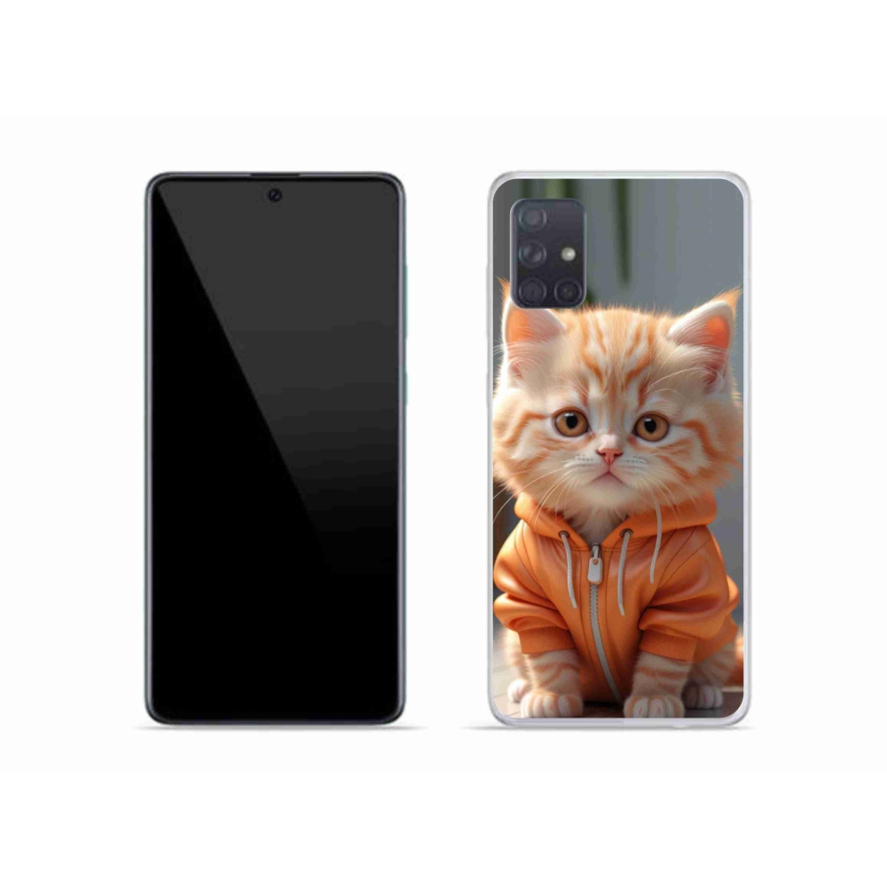 Zselés borítás mmCase Samsung Galaxy A51 készülékhez - cica melegítőben