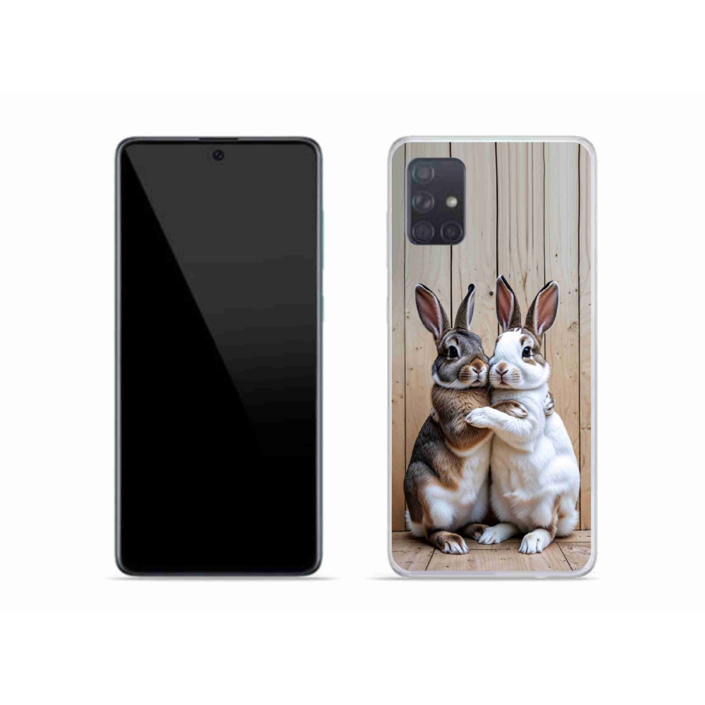 Zselés borítás mmCase Samsung Galaxy A51 - nyúl párhoz