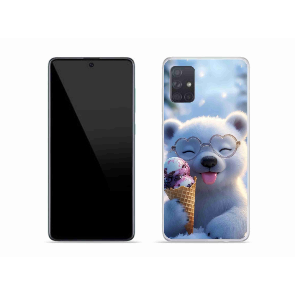 Gél borítás mmCase Samsung Galaxy A51 készülékhez - mackó fagylalttal