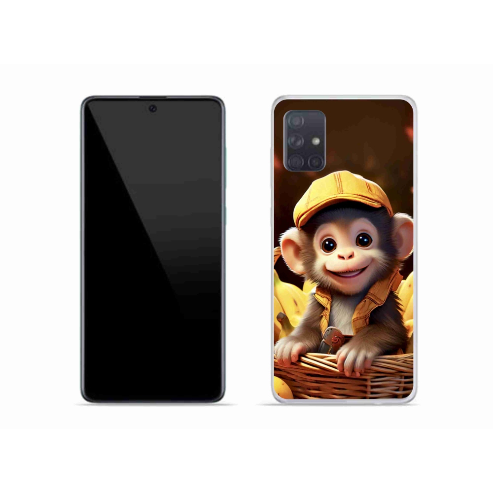 Zselés borítás mmCase Samsung Galaxy A51 készülékhez - majom a kosárban