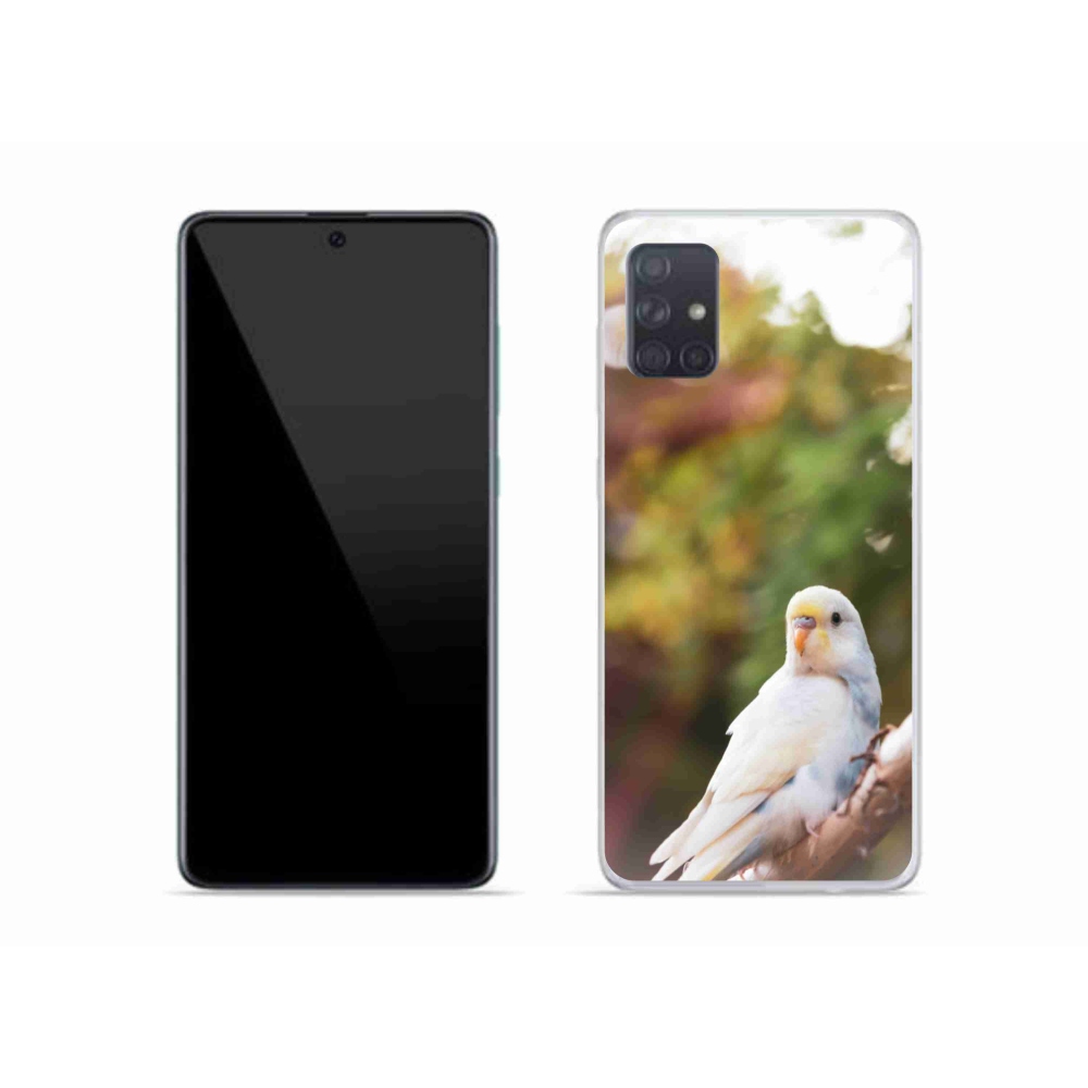 Zselés borítás mmCase Samsung Galaxy A51 - papagáj andulka fehér
