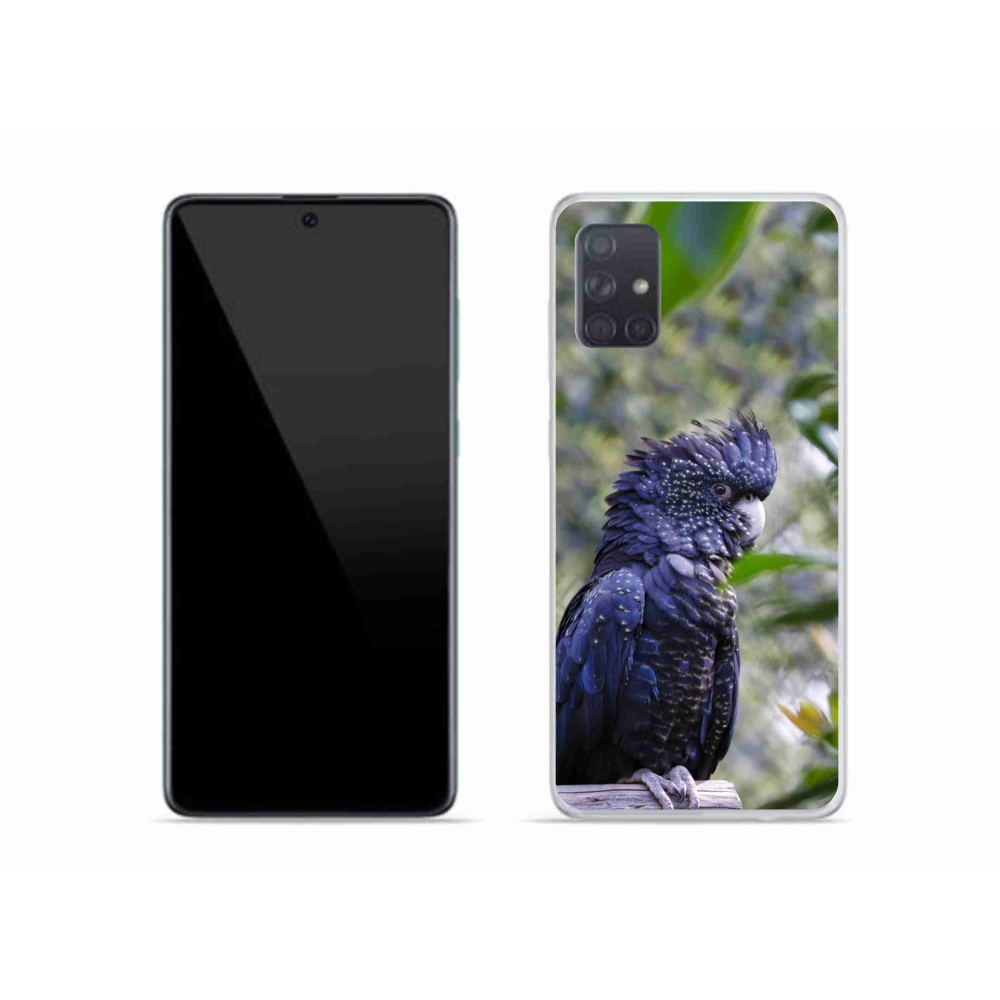 Zselés borítás mmCase Samsung Galaxy A51 készülékhez - papagáj kakadu fekete