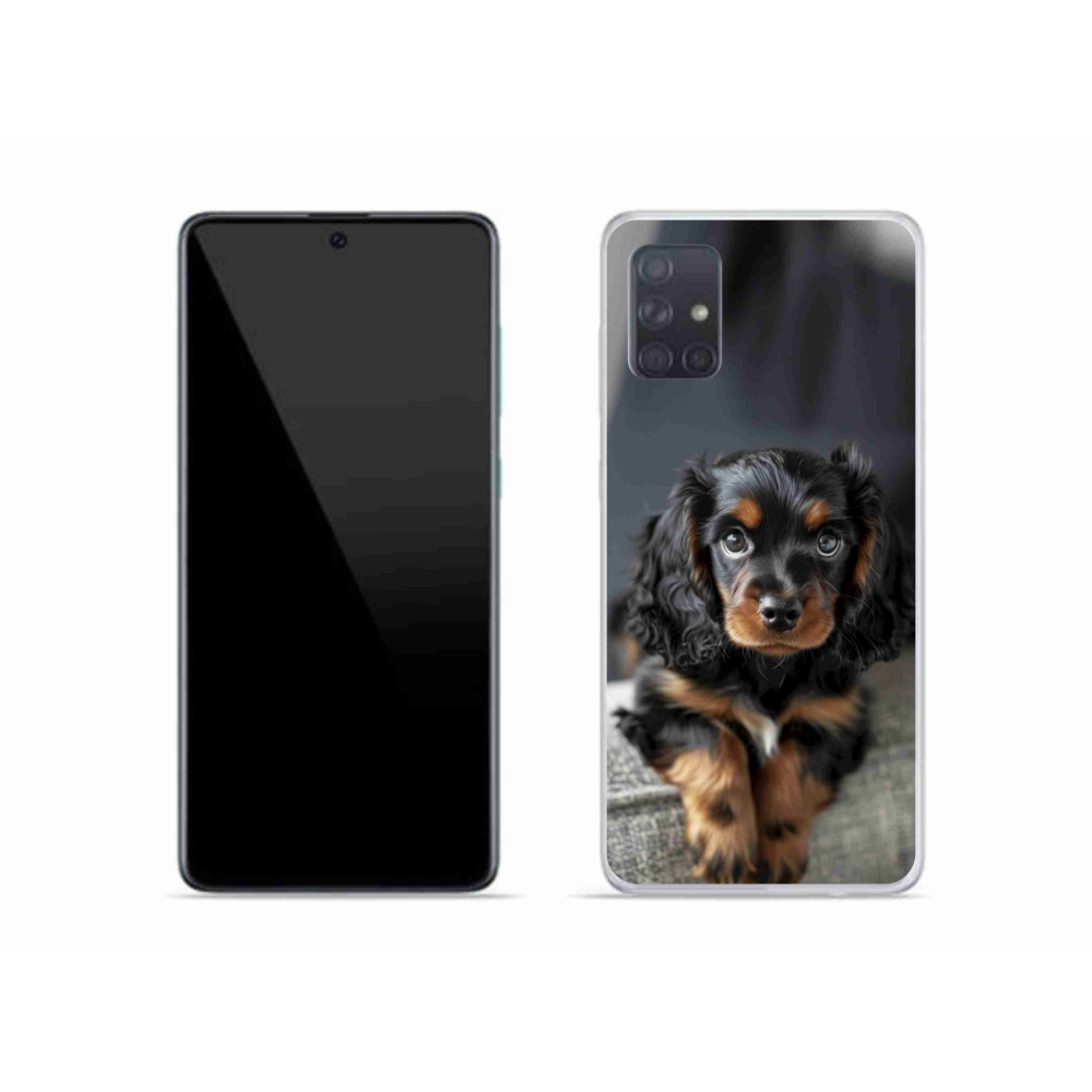 Gél borítás mmCase Samsung Galaxy A51 készülékhez - aranyos hosszú szőrű tacskó