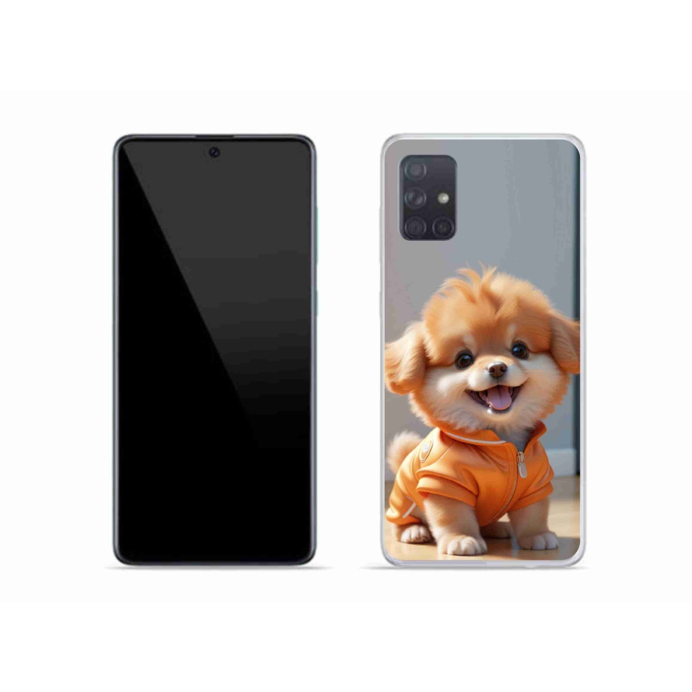 Zselés borítás mmCase Samsung Galaxy A51 készülékhez - aranyos pomerániai pulóverben