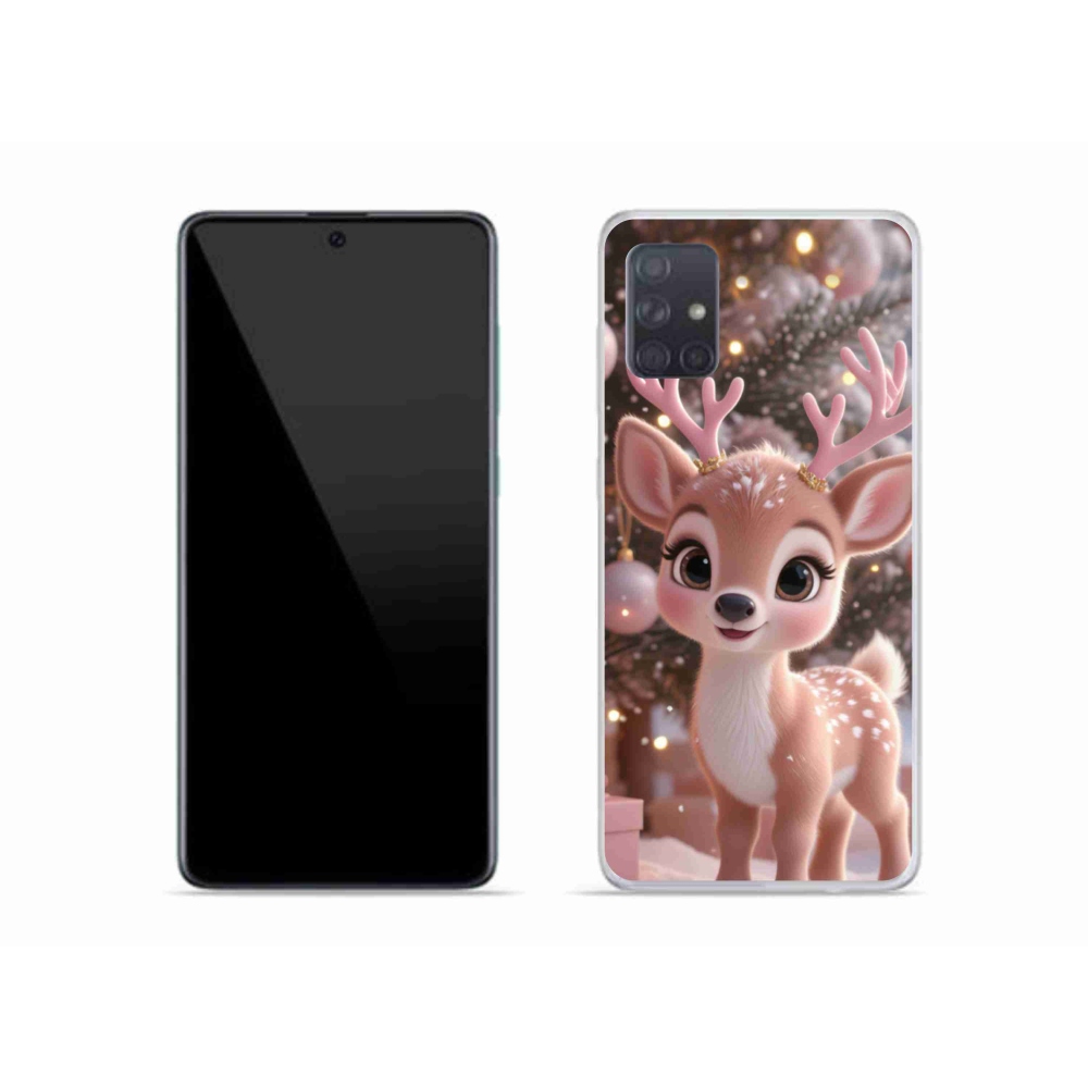 Zselés borítás mmCase Samsung Galaxy A51 készülékhez - aranyos rénszarvas