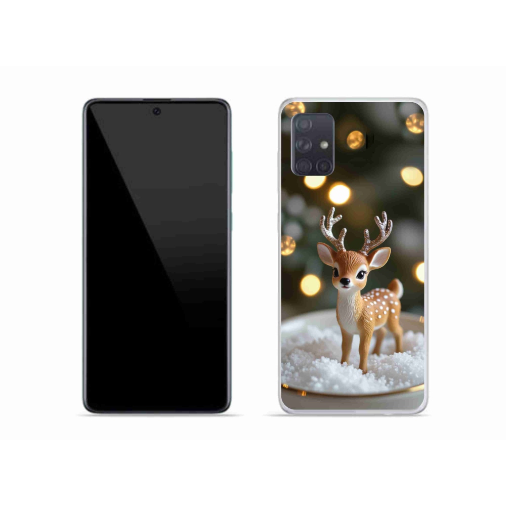 Gél borítás mmCase Samsung Galaxy A51 készülékhez - aranyos karácsonyi szarvasok