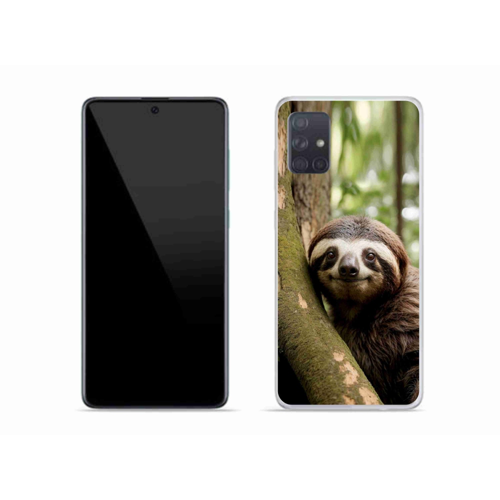 Gél borítás mmCase Samsung Galaxy A51 készülékhez - mosolygó lajhár