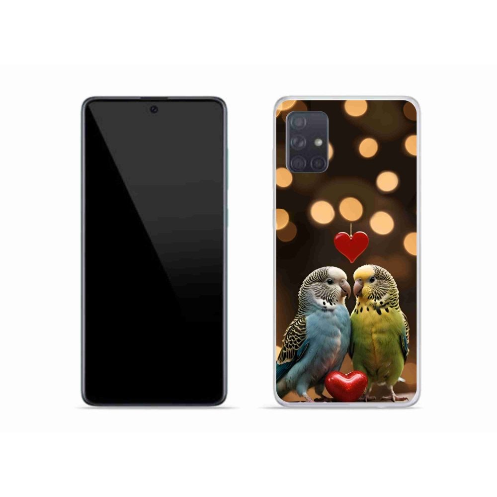 Gél borítás mmCase Samsung Galaxy A51 készülékhez - szerelmes papagájok