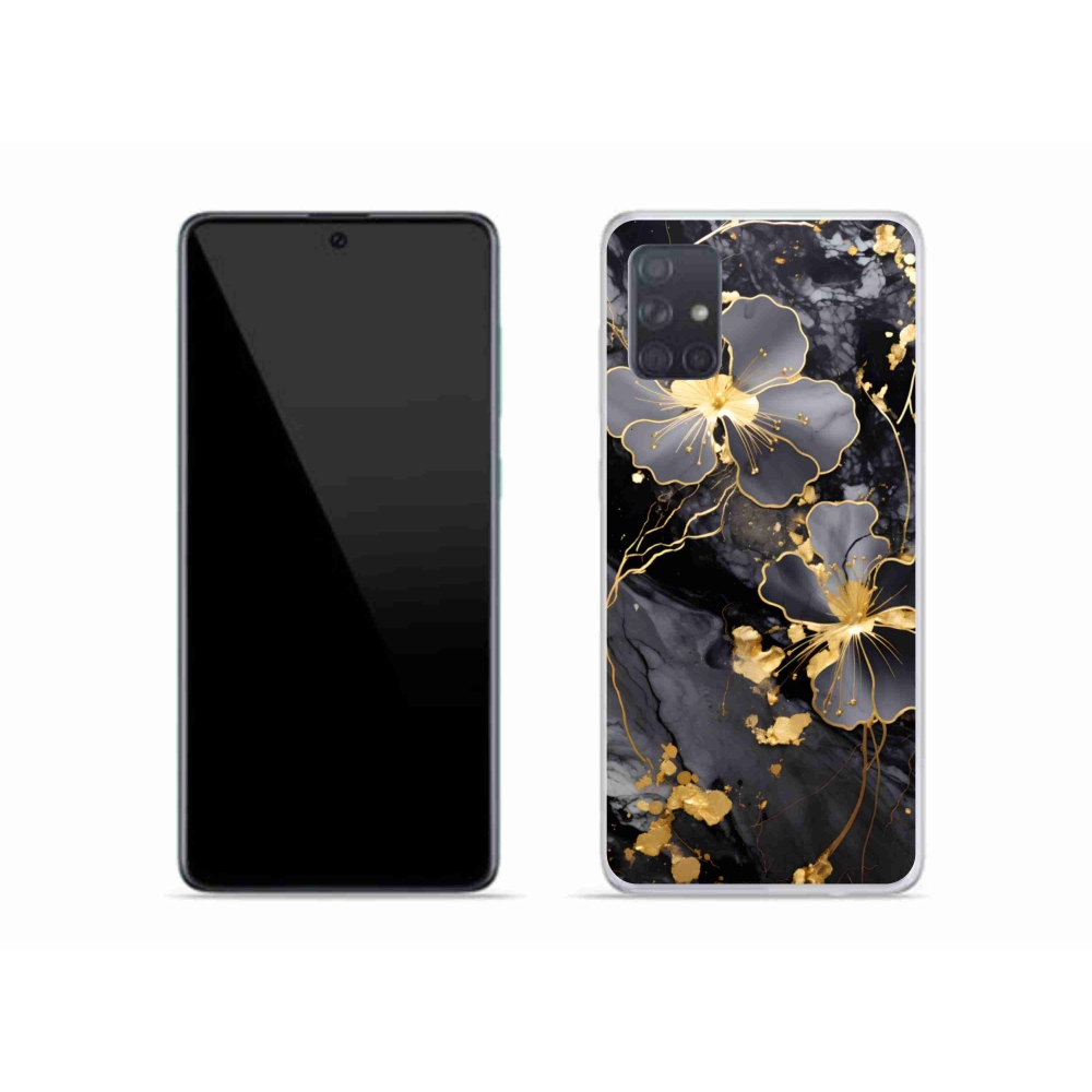Gél védőhuzat mmCase Samsung Galaxy A51 - arany virágok