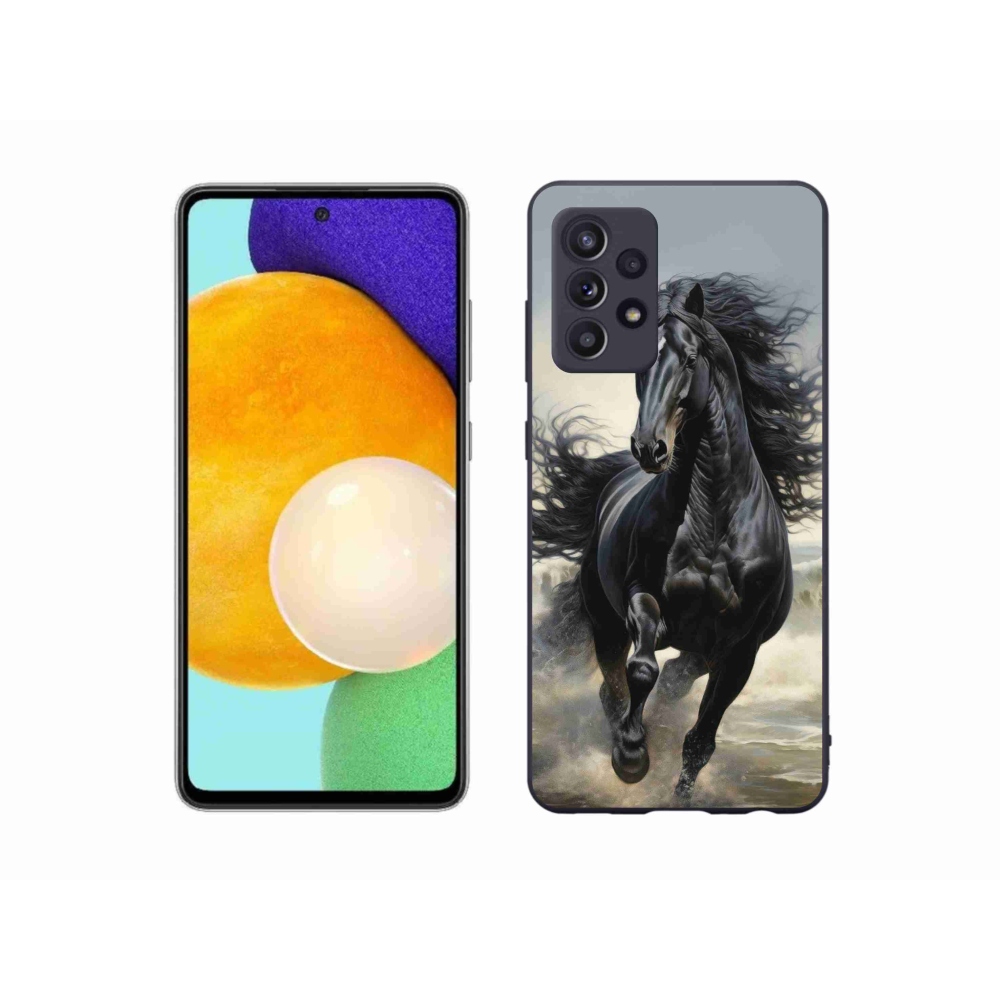 Gél borítás mmCase Samsung Galaxy A52/52 5G - fekete futó ló