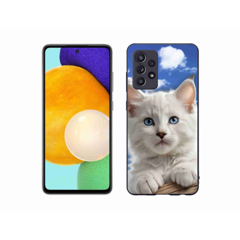 Zselés borító mmCase Samsung Galaxy A52/52 5G - cica és felhők