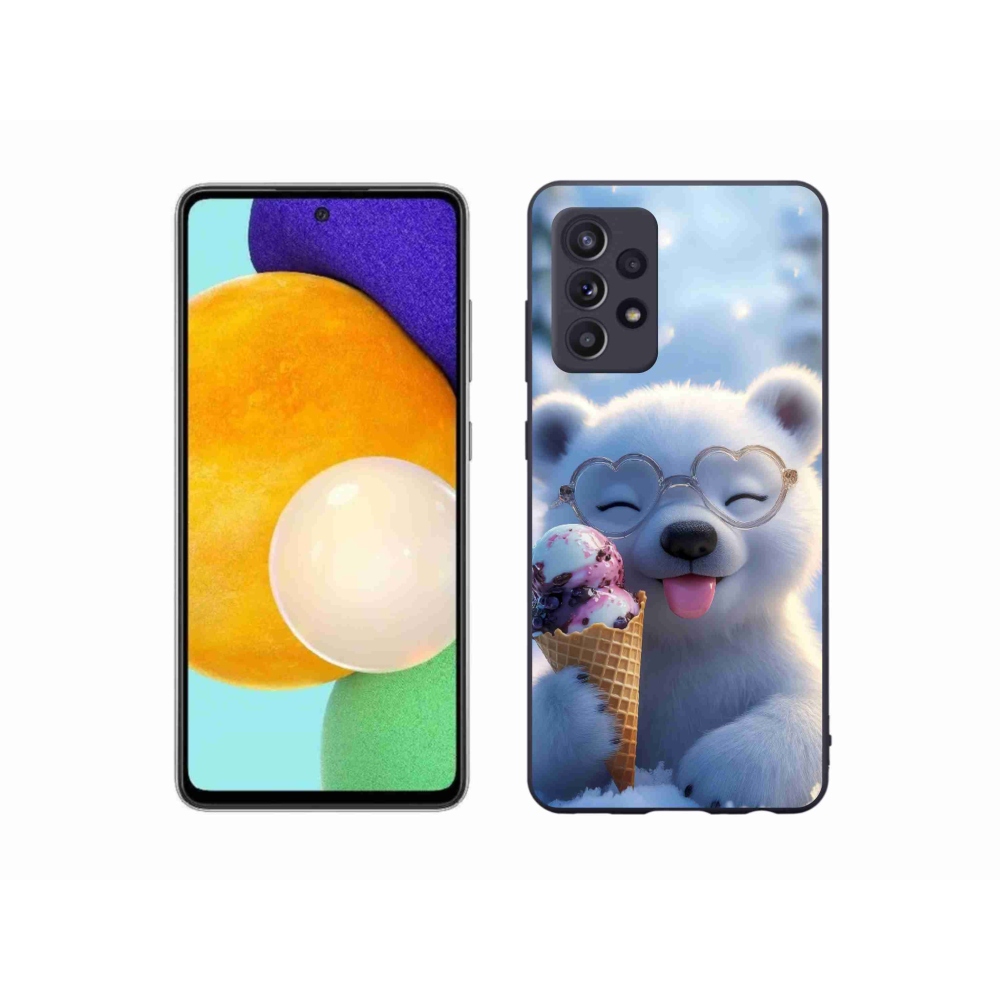 Zselés borítás mmCase Samsung Galaxy A52/52 5G - mackó fagylalttal