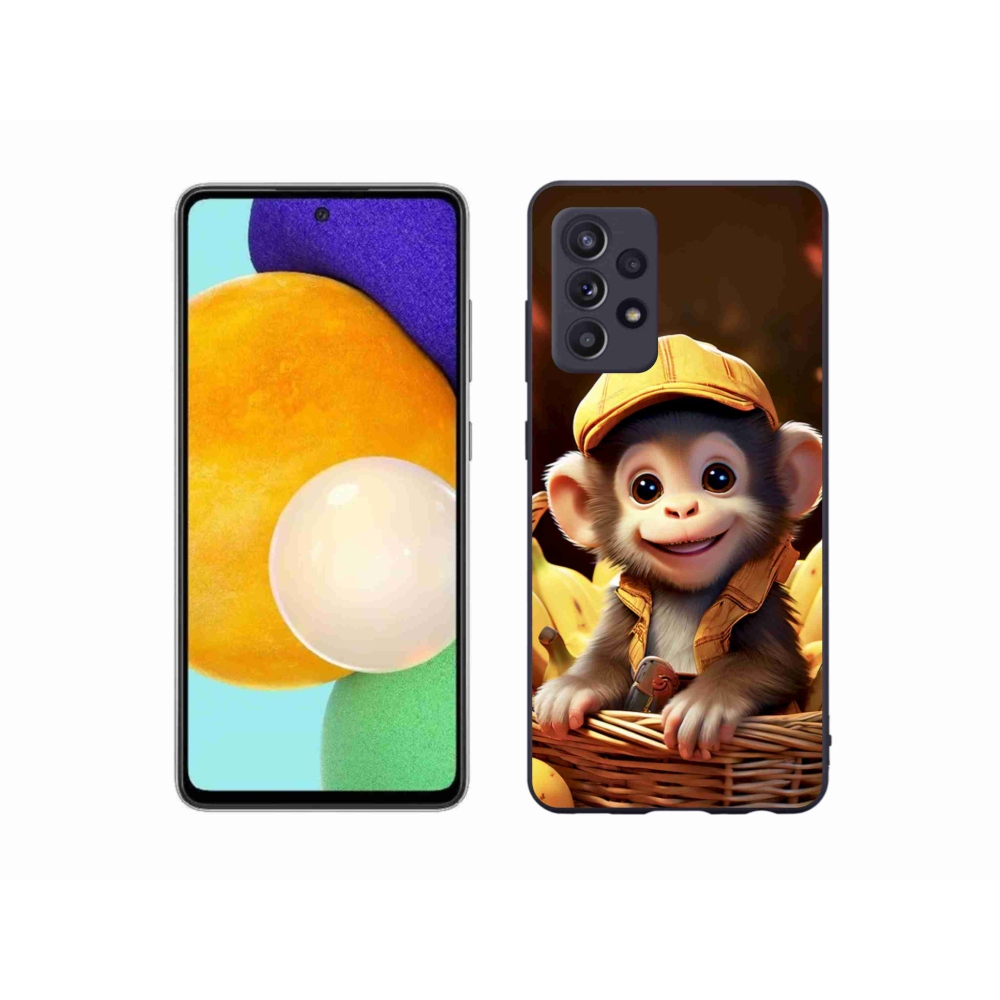 Zselés borítás mmCase Samsung Galaxy A52/52 5G - majom a kosárban
