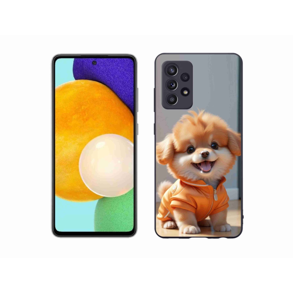 Zselés borítás mmCase Samsung Galaxy A52/52 5G - aranyos pomerániai pulóverben