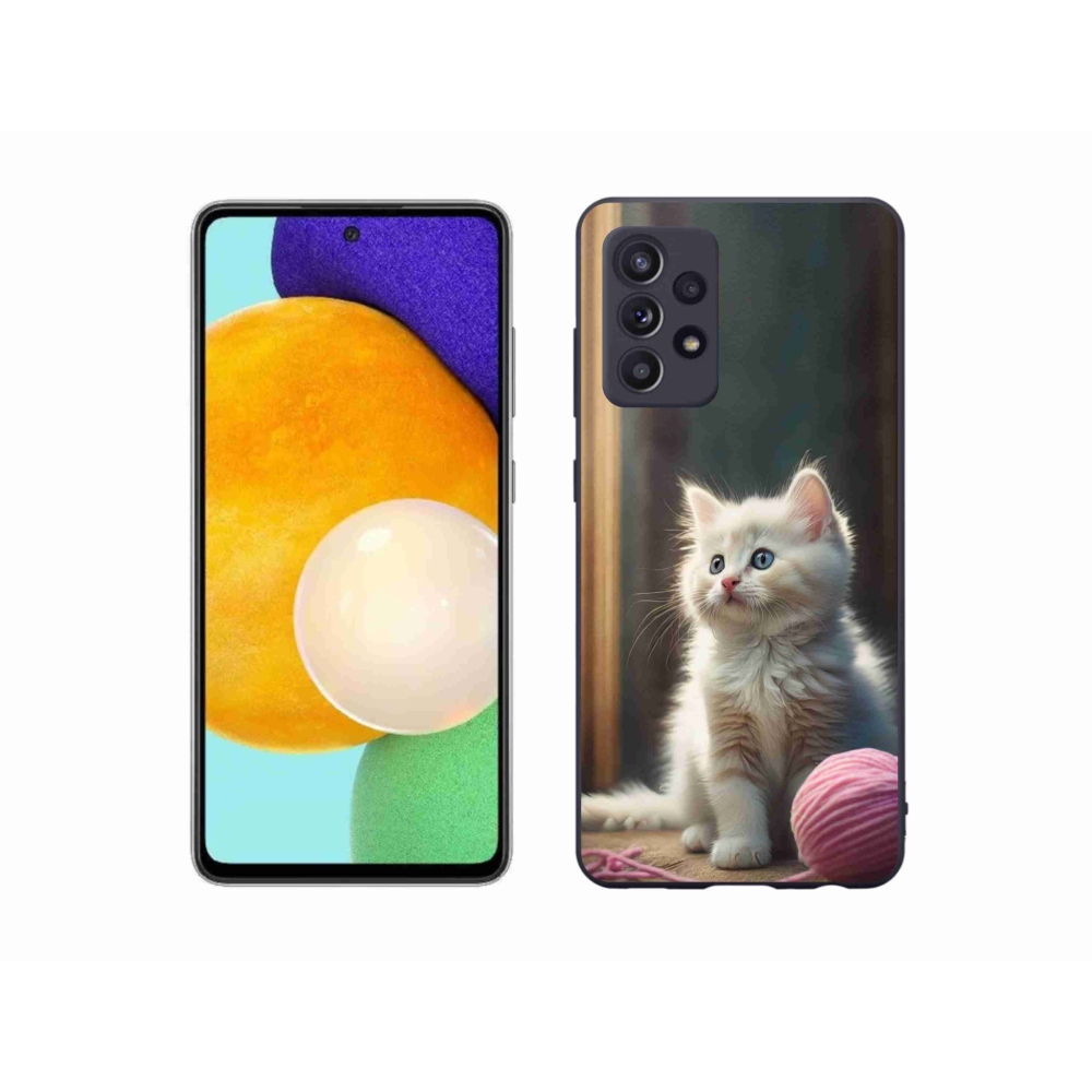 Gél védőhuzat mmCase Samsung Galaxy A52/A52 5G - fehér cica 2