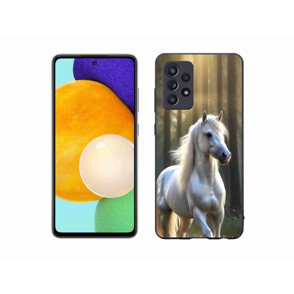 Zselés borítás mmCase Samsung Galaxy A52/A52 5G - fehér ló 3
