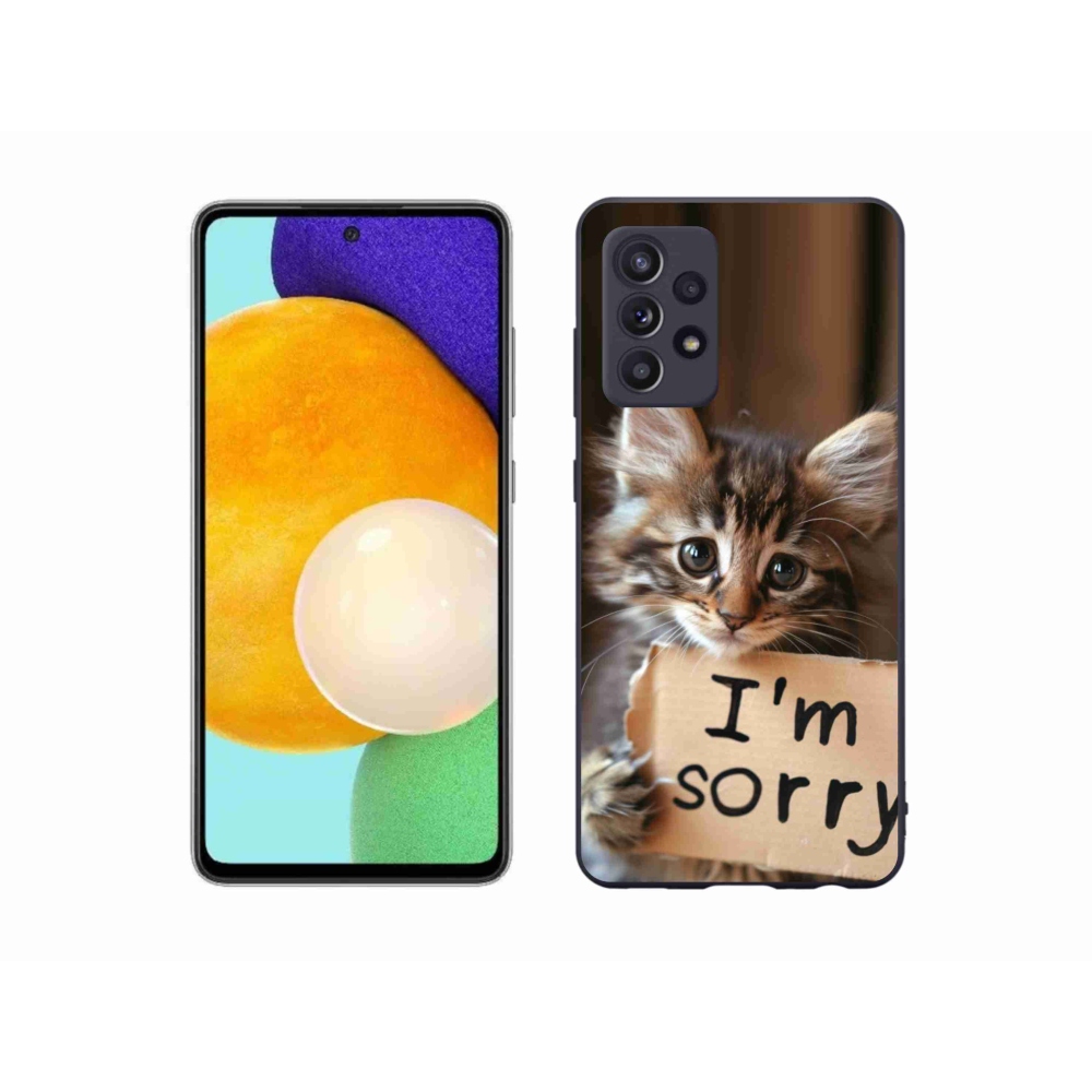 Zselés borítás mmCase Samsung Galaxy A52/A52 5G - macska bocsánatkérés