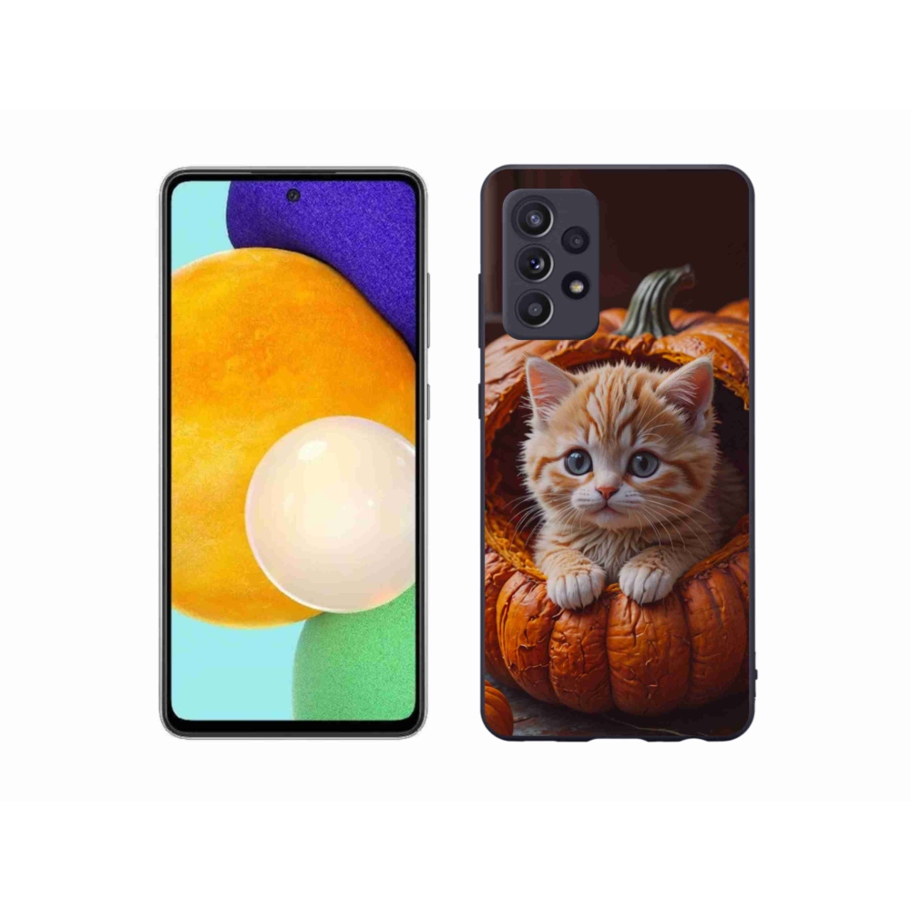 Gél borító mmCase Samsung Galaxy A52/A52 5G - cica és tök 2