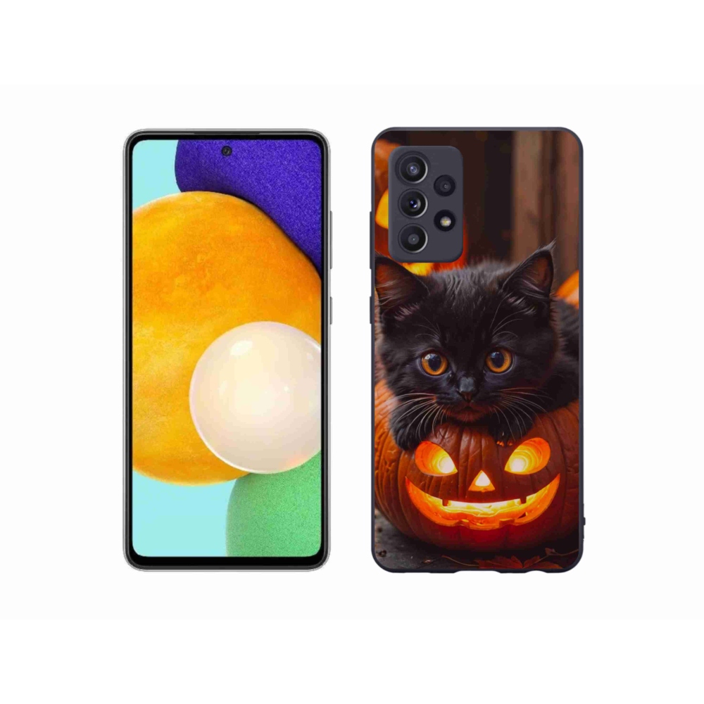 Gél borítás mmCase Samsung Galaxy A52/A52 5G - cica és tök - Samsung Galaxy A52/A52 5G számára