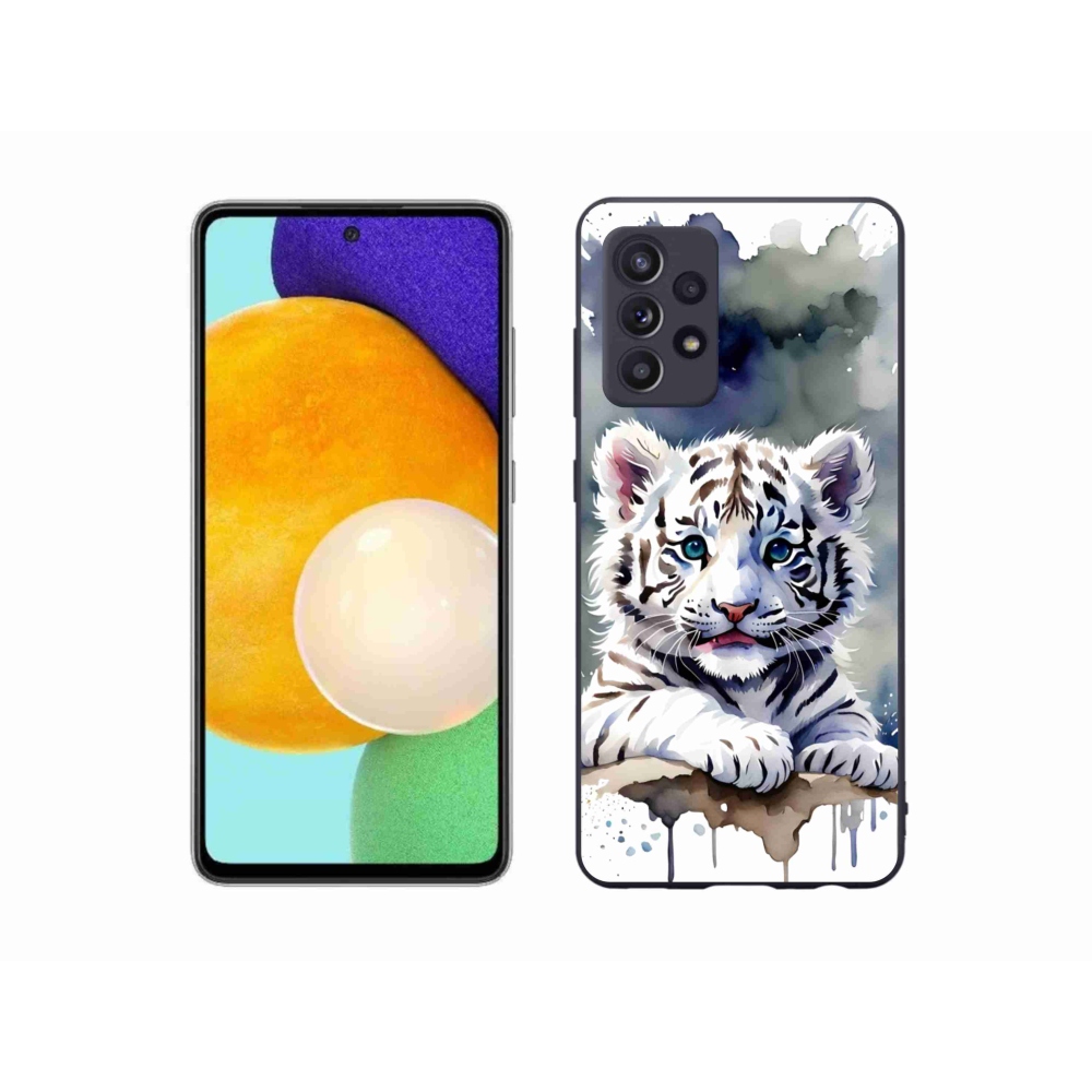 Zselés borítás mmCase Samsung Galaxy A52/A52 5G - fehér tigriskölyök