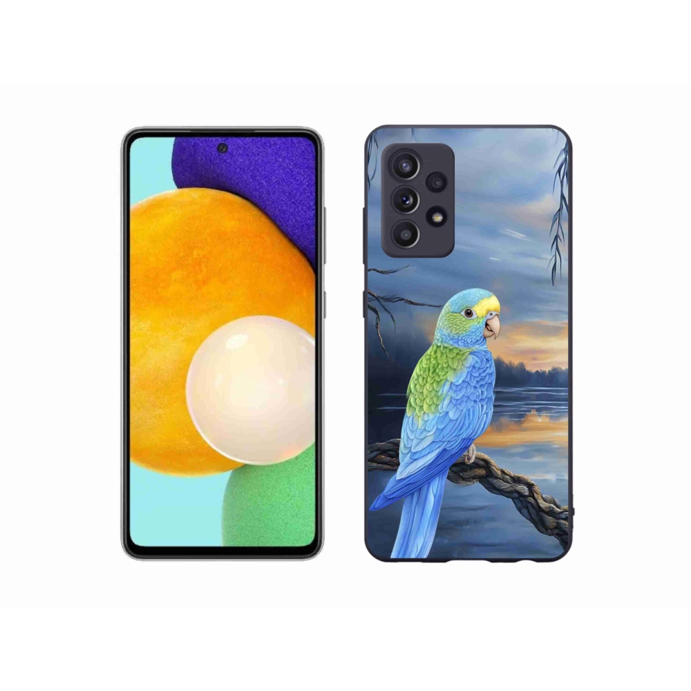 Zselés borítás mmCase Samsung Galaxy A52/A52 5G - kék papagáj