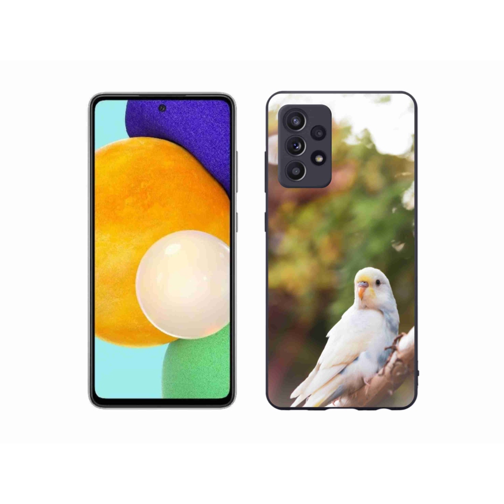 Zselés borítás mmCase Samsung Galaxy A52/A52 5G - papagáj andulka fehér
