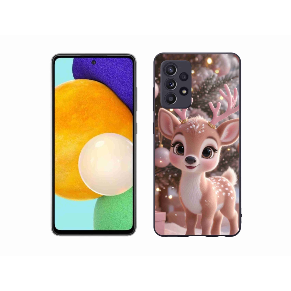 Zselés borítás mmCase Samsung Galaxy A52/A52 5G - aranyos rénszarvas
