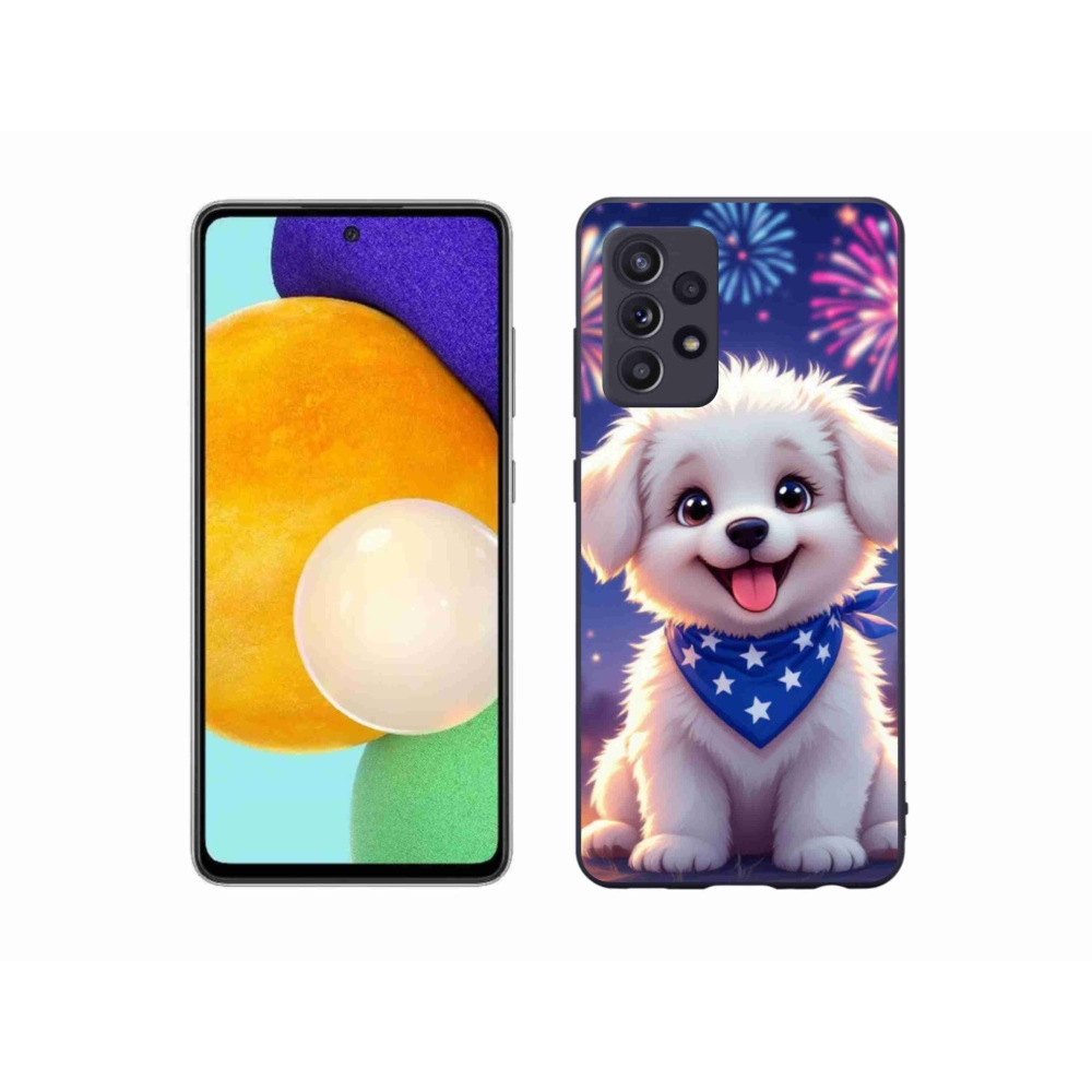 Zselés borítás mmCase Samsung Galaxy A52/A52 5G - ünnepi kölyökkutyakölyök