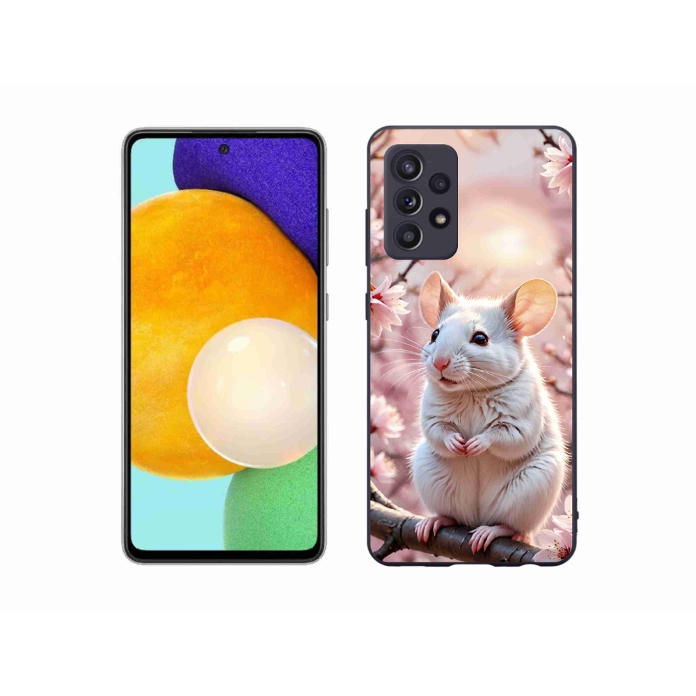 Zselés borítás mmCase Samsung Galaxy A52s 5G - fehér egér az ágon