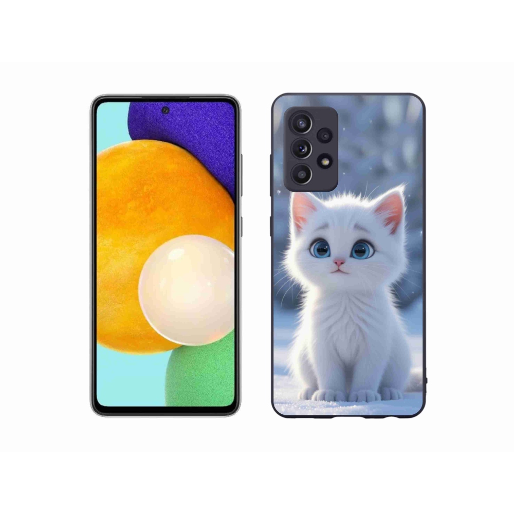 Gél védőhuzat mmCase Samsung Galaxy A52s 5G - fehér cica 3