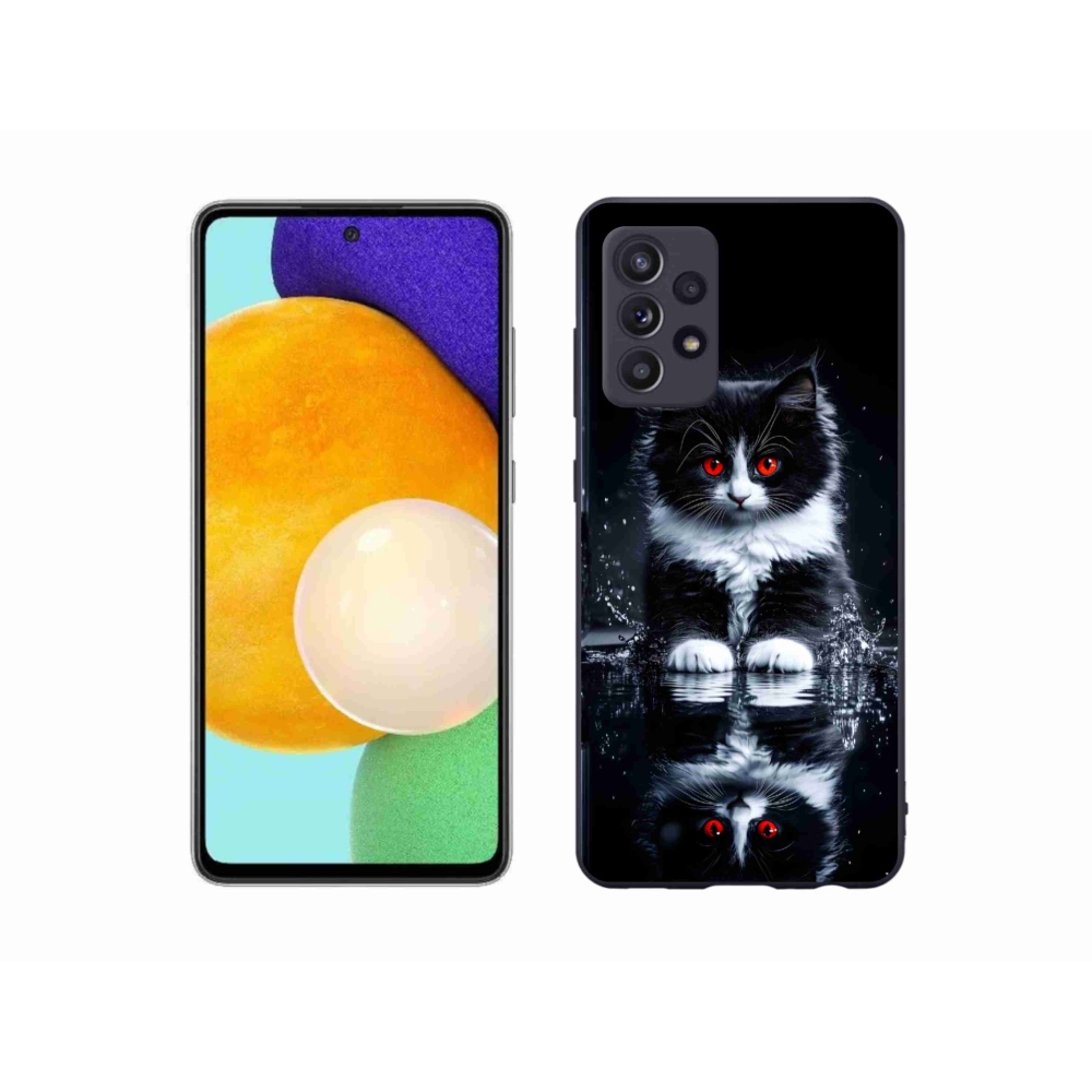Gél védőhuzat mmCase Samsung Galaxy A52s 5G - fekete-fehér cica