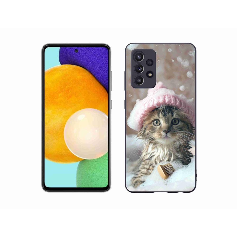Gél borító mmCase Samsung Galaxy A52s 5G - cica és fürdő