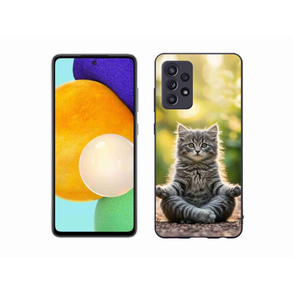 Gél borítás mmCase Samsung Galaxy A52s 5G - meditáló cica