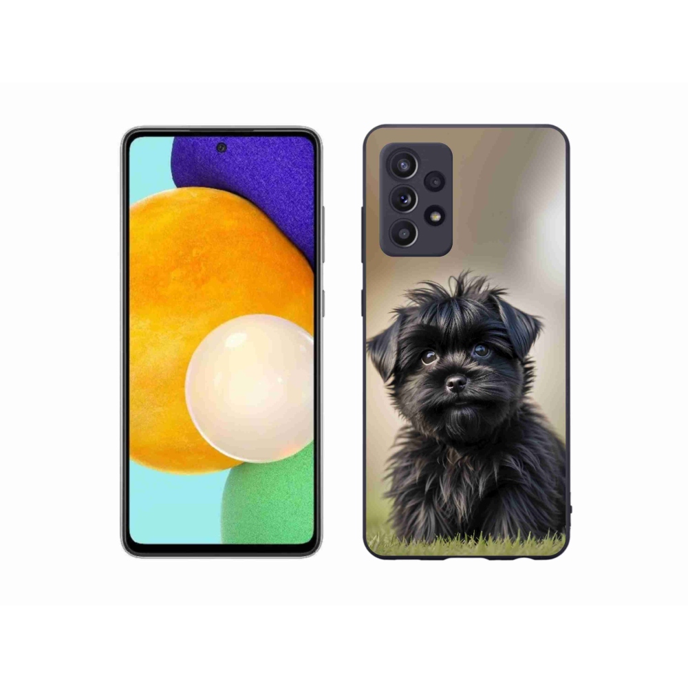 Gél védőhuzat mmCase Samsung Galaxy A52s 5G - aranyos fekete kutya