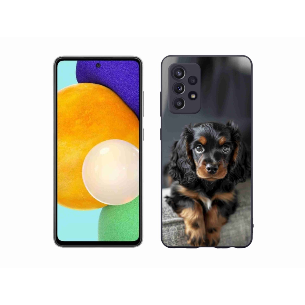 Gél borítás mmCase Samsung Galaxy A52s 5G - aranyos hosszú szőrű tacskóhoz