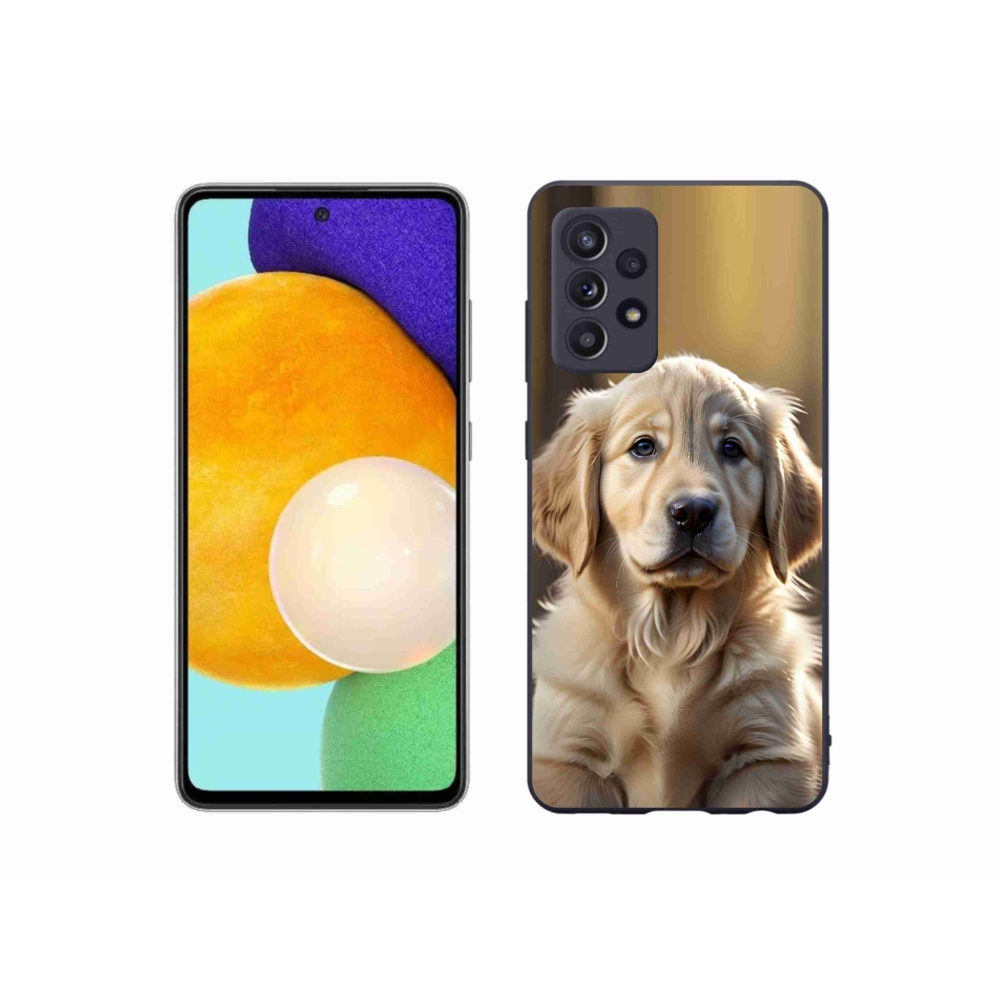 Gél borítás mmCase Samsung Galaxy A52s 5G - aranyos arany retrieverhez