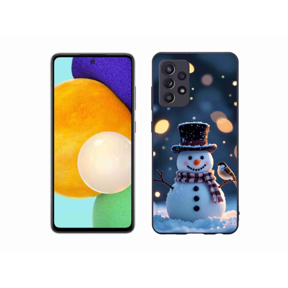 Gél borítás mmCase Samsung Galaxy A52s 5G - karácsonyi hóemberhez