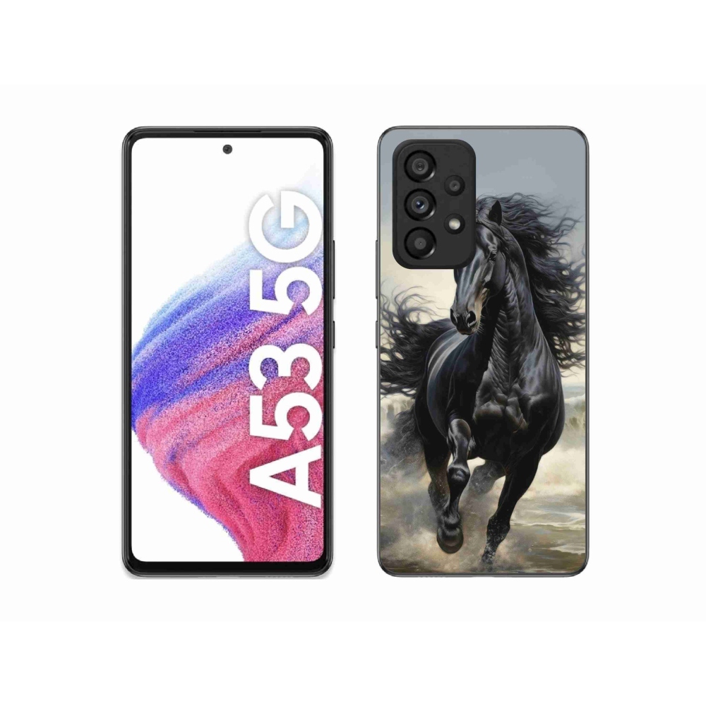 Gél borítás mmCase Samsung Galaxy A53 5G - fekete futó ló