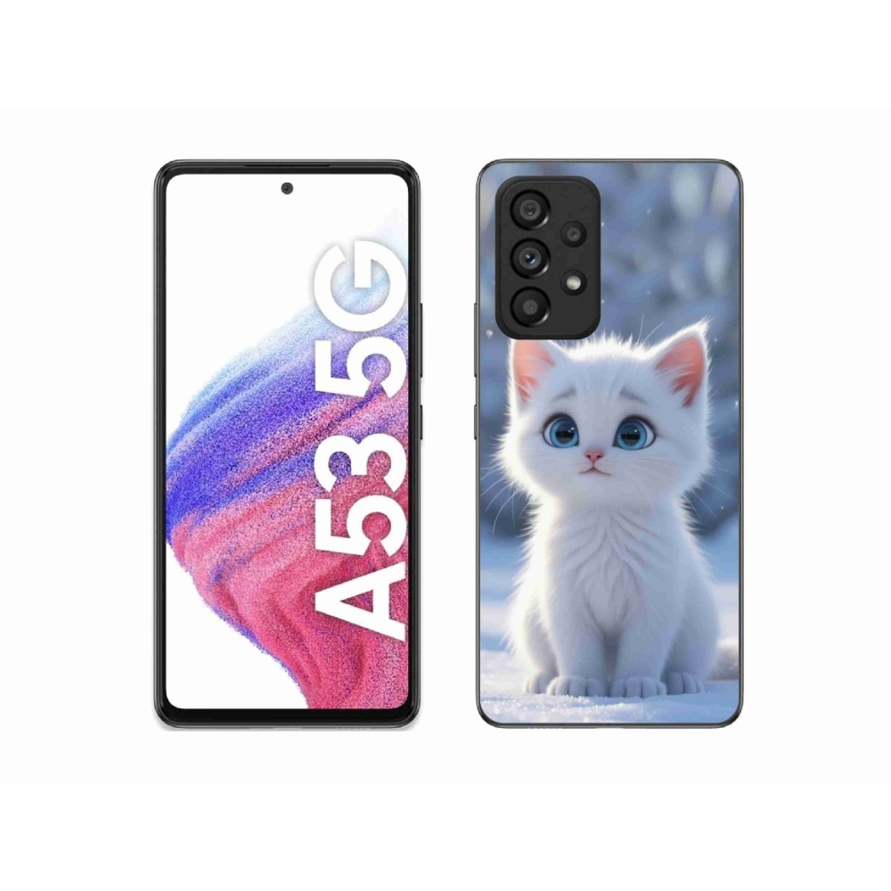 Gél védőhuzat mmCase Samsung Galaxy A53 5G - fehér cica 3