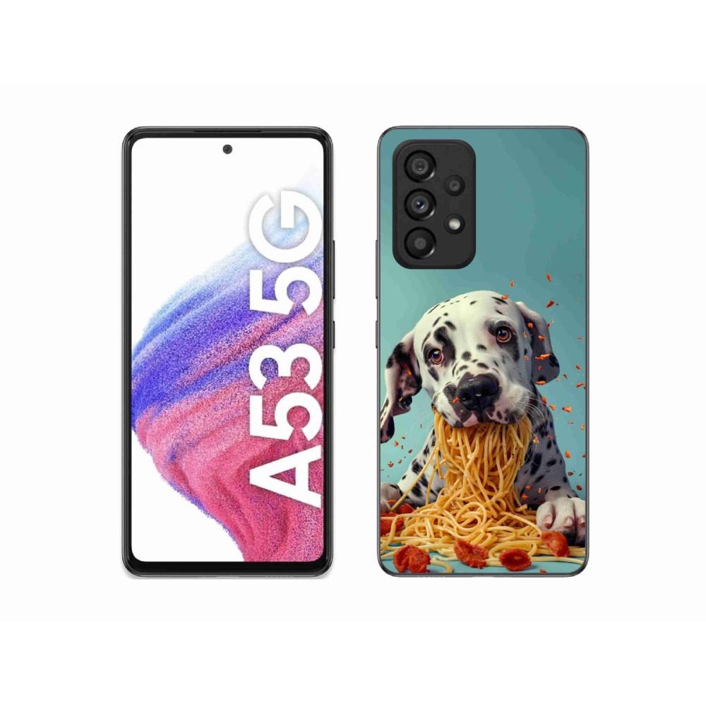 Zselés borítás mmCase Samsung Galaxy A53 5G - Dalmát és spagetti