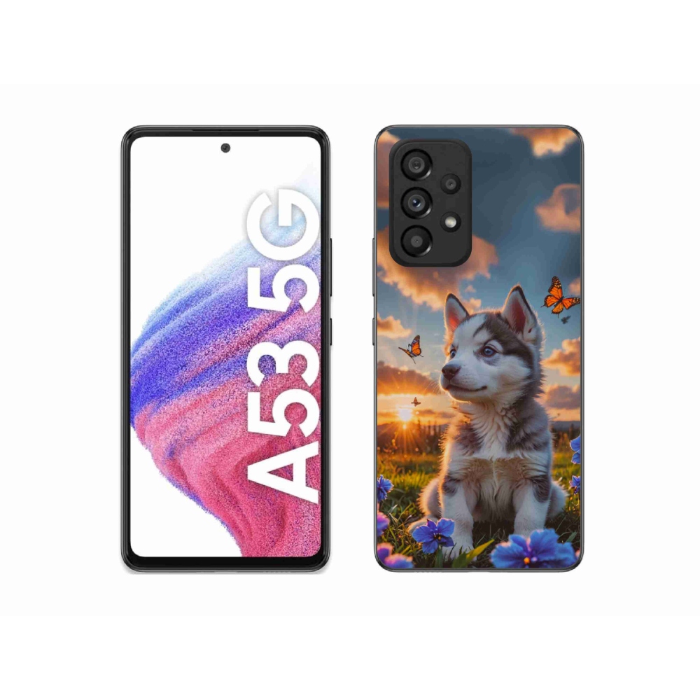 Gél borítás mmCase Samsung Galaxy A53 5G - husky a naplementében