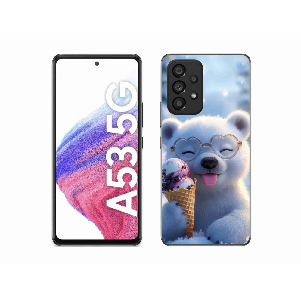 Gél borítás mmCase Samsung Galaxy A53 5G - mackó fagylalttal
