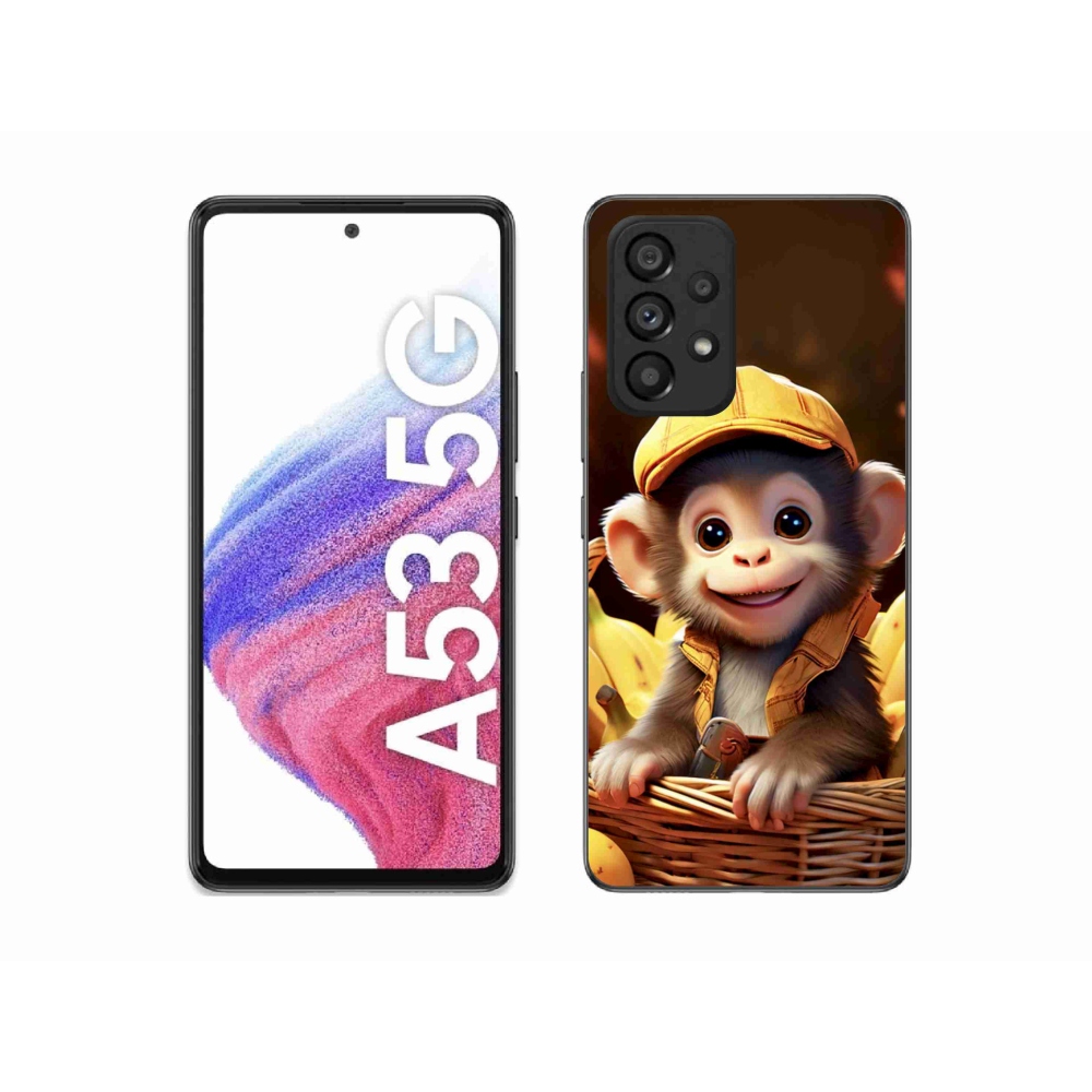 Zselés borítás mmCase Samsung Galaxy A53 5G - majom a kosárban