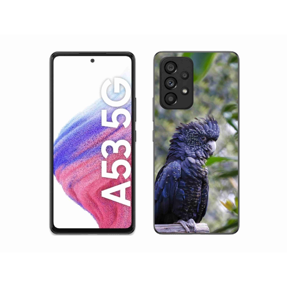 Zselés borítás mmCase Samsung Galaxy A53 5G - papagáj kakadu fekete