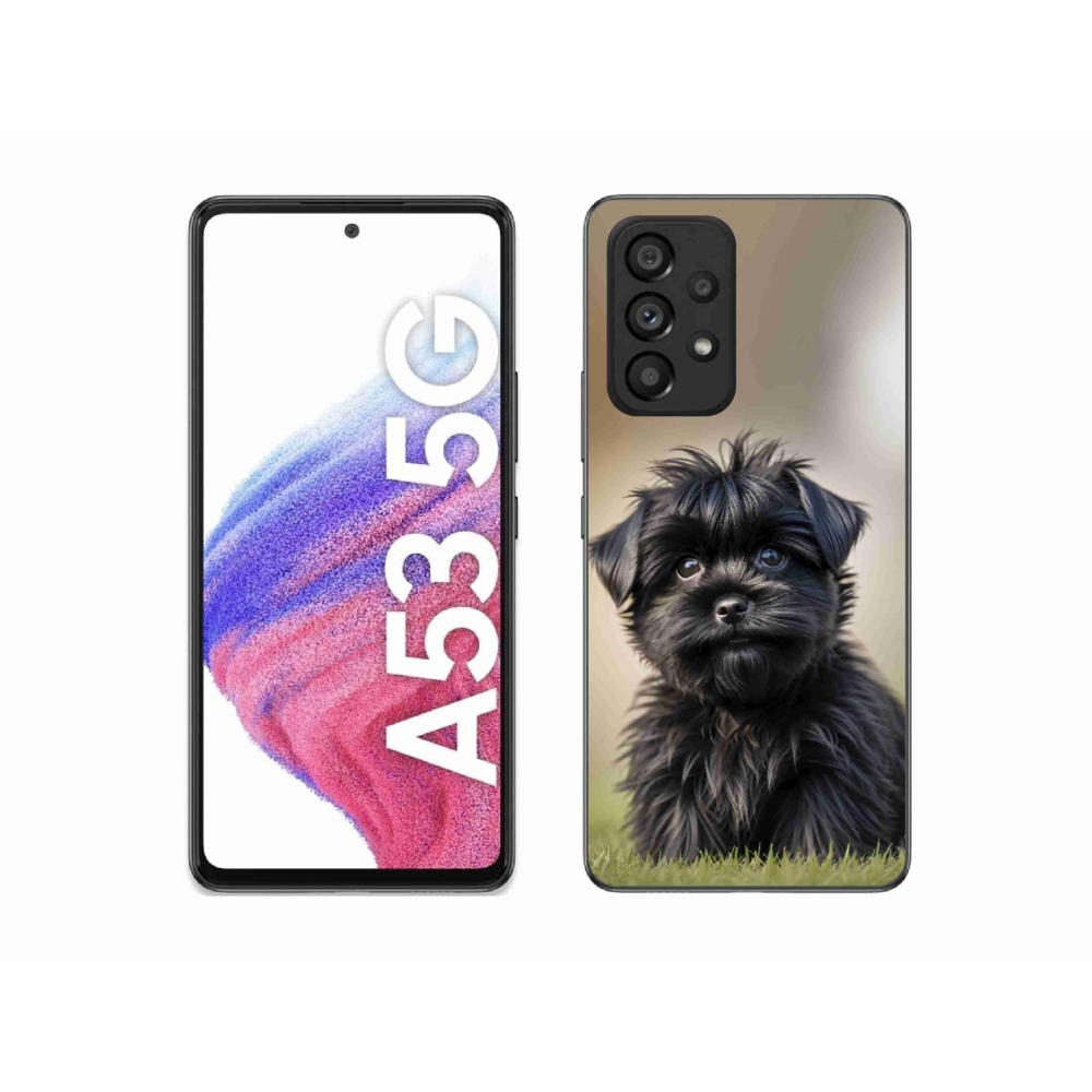 Gél védőhuzat mmCase Samsung Galaxy A53 5G - aranyos fekete kutya
