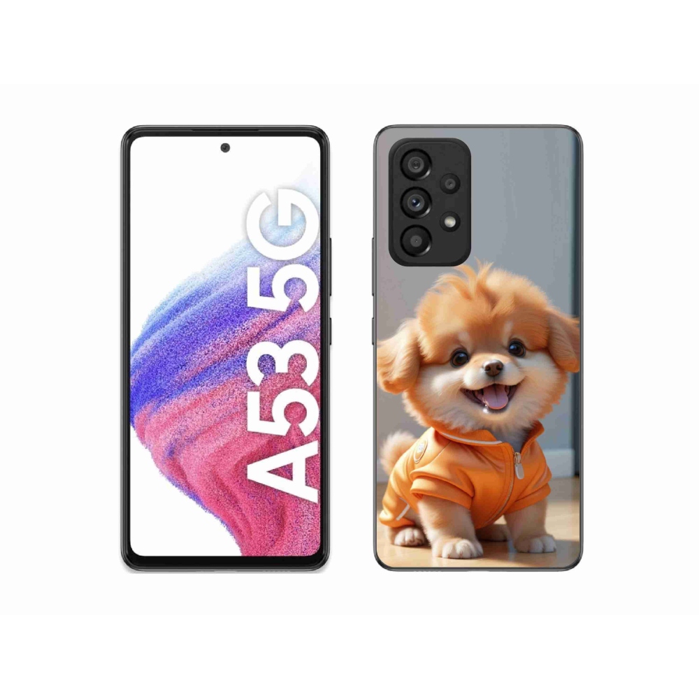 Zselés borítás mmCase Samsung Galaxy A53 5G - aranyos pomerániai pulóverben