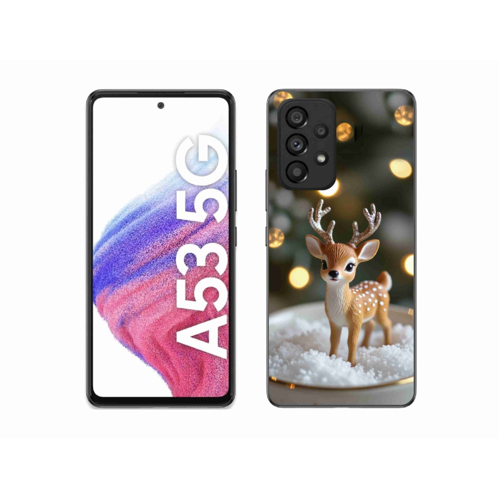 Gél borítás mmCase Samsung Galaxy A53 5G - aranyos karácsonyi szarvasok